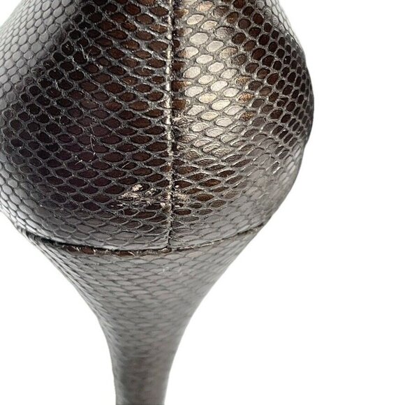 Ann Taylor Womens Peep Toe High Heel Pumps Size 8.5 Brown Textured Leather - Picture 11 of 11